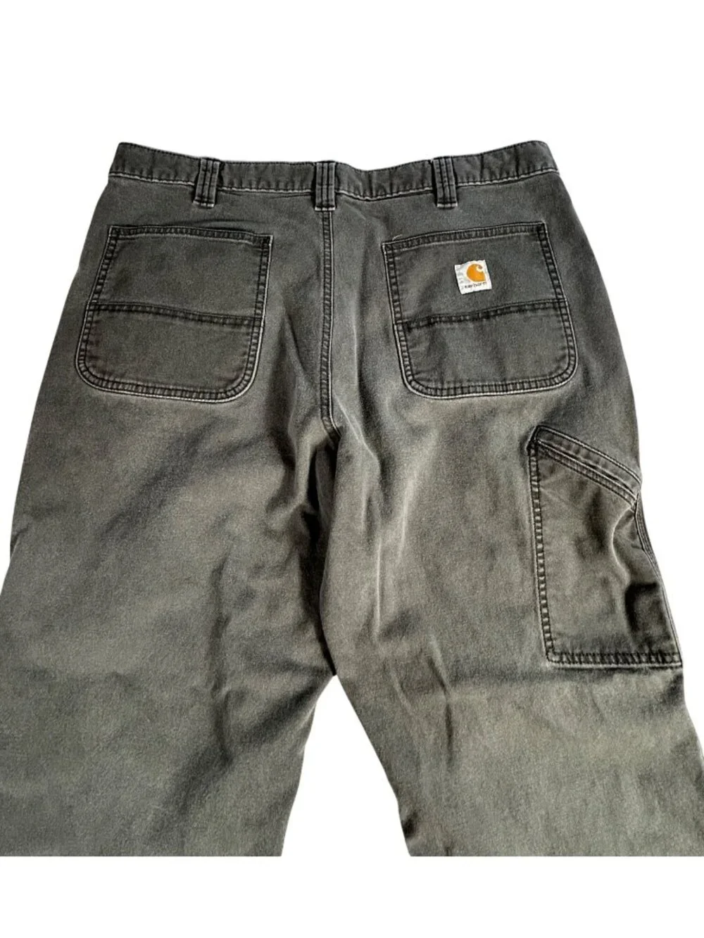 Carhartt Relaxed Fit Dark Gray Work Pants Men's 38x30 (Fits 37x27) Rugged Flex